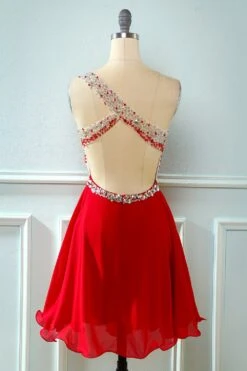 One Shoulder Sequins Cocktail Dress -Zapaka Sales Store DT90298 Burgundy 55 b6620a4c ab48 4726 a43b f04702380a8b