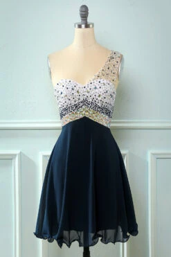 One Shoulder Sequins Cocktail Dress -Zapaka Sales Store DT90298 Navy 11 first cdbb1a1d 575b 4aa1 985a f1d5272d51e6