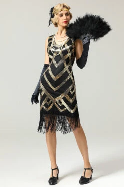 Sequins 1920s Fringe Flapper Dress -Zapaka Sales Store EM3040Gold 2