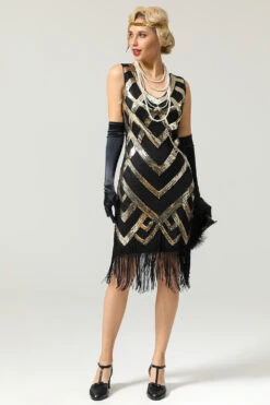 Sequins 1920s Fringe Flapper Dress -Zapaka Sales Store EM3040Gold 5