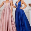 Blush Satin Long Prom Dress
