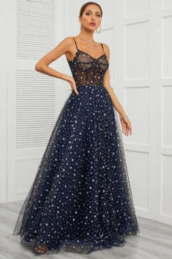 Spaghetti Straps Navy Long Prom Dress With Star -Zapaka Sales Store Image03 0ec88104 084d 4d6a 9b3e 91337be3e48a
