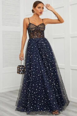 Spaghetti Straps Navy Long Prom Dress With Star -Zapaka Sales Store Image05 b220bd8b 9530 4c96 9481 e0cc0879b9a8