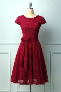 Green Lace Midi Dress -Zapaka Sales Store MUA6008Darkred