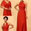 Rust Red Convertible Chiffon Bridesmaid Dress