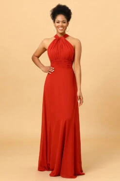 Rust Red Convertible Chiffon Bridesmaid Dress -Zapaka Sales Store PPDG7909 Rust 1