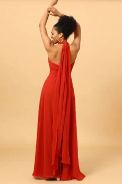 Rust Red Convertible Chiffon Bridesmaid Dress -Zapaka Sales Store PPDG7909 Rust 2