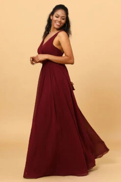 A-line Chiffon Burgundy Bridesmaid Dress -Zapaka Sales Store PPHG3801 20Cabernet 20 3