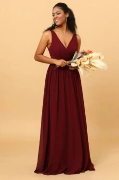 A-line Chiffon Burgundy Bridesmaid Dress -Zapaka Sales Store PPHG3801 20Cabernet 20 4