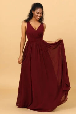 A-line Chiffon Burgundy Bridesmaid Dress -Zapaka Sales Store PPHG3801 20Cabernet 20 5
