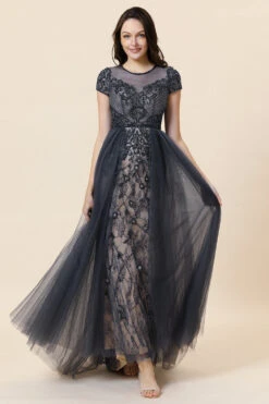 Sparkly Grey Beaded Long Formal Dress -Zapaka Sales Store SQ0831DarkGrey 1 first 8ef1e142 6311 4822 9296 d06e35213bbd