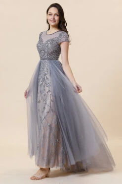 Sparkly Grey Beaded Long Formal Dress -Zapaka Sales Store SQ0831Grey 5 d6d61cdd a005 453e 9dfb 75b29e6dba20