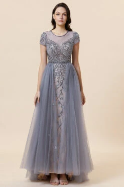 Sparkly Grey Beaded Long Formal Dress -Zapaka Sales Store SQ0831Grey 6 54495dbd dbf7 4cdf aa68 d387744bfbb3