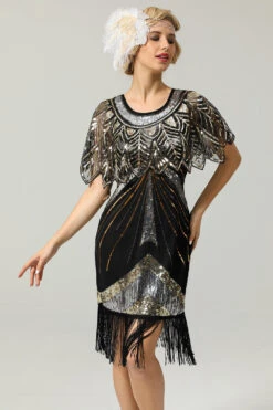 Black Sequin Glitter 1920s Cape -Zapaka Sales Store VW001black goldFirst 4c49c288 4392 4f1b bb59 5ef7bb6e0cb2
