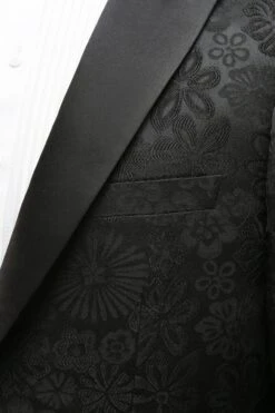 Peak Lapel Black Jacquard Men's Prom Suits -Zapaka Sales Store WHM0051Black 5