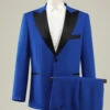 Slim Fit Peak Lapel One Button Blue Men's Prom Suits