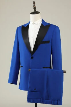 Slim Fit Peak Lapel One Button Blue Men's Prom Suits -Zapaka Sales Store WHM0089 20Blue 20 3