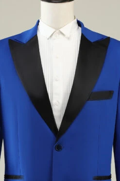 Slim Fit Peak Lapel One Button Blue Men's Prom Suits -Zapaka Sales Store WHM0089 20Blue 20 4