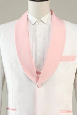 Light Pink Shawl Lapel 3 Piece Men's Prom Suits -Zapaka Sales Store WHM0133 20Pink 20 4