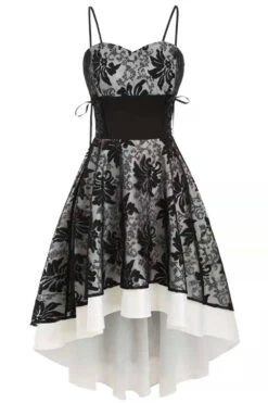 High-low Lace Vintage Dress 16 High-low Lace Vintage Dress -Zapaka Sales Store YYCGHX TT 9176White