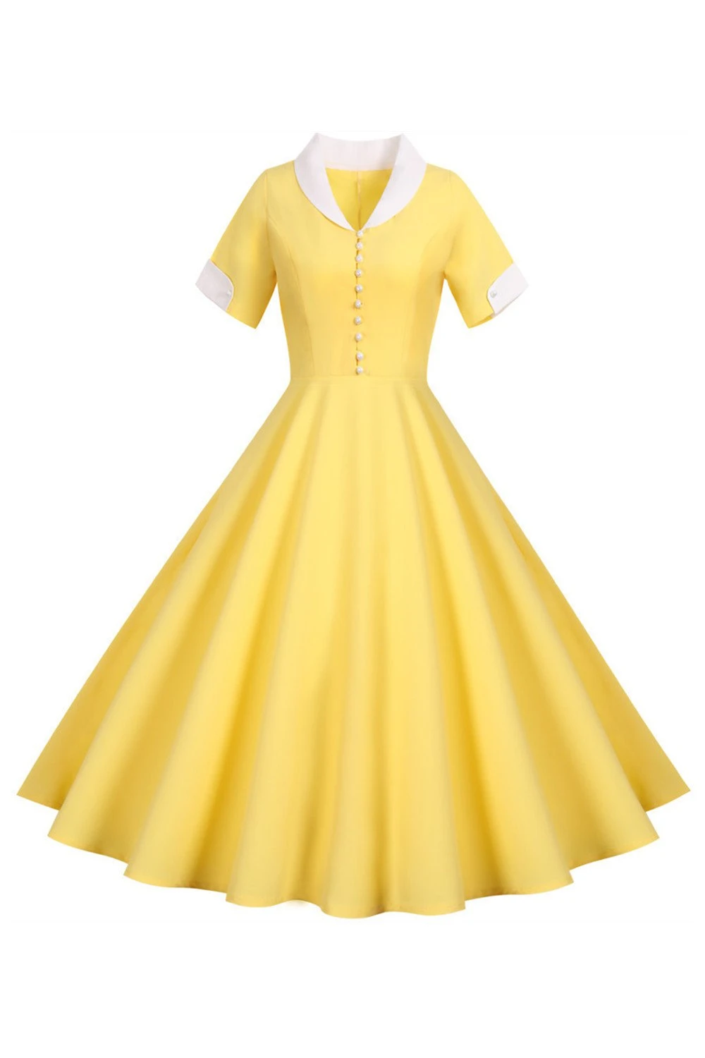 V Neck 1950s Swing Dress 10 V Neck 1950s Swing Dress - Image 10