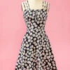 Black Floral Print Daisy Casual Dress