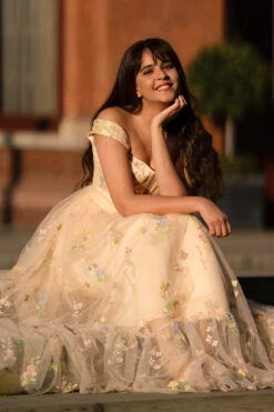 Sweetheart Champagne A-line Prom Dress With Embroidery -Zapaka Sales Store YYLH20414 5