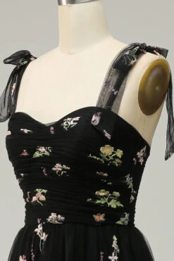 Champagne Embroidery Long Prom Dress -Zapaka Sales Store YYLH20419Black 2