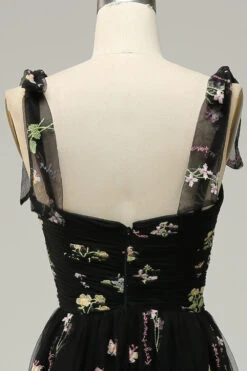 Champagne Embroidery Long Prom Dress -Zapaka Sales Store YYLH20419Black 4