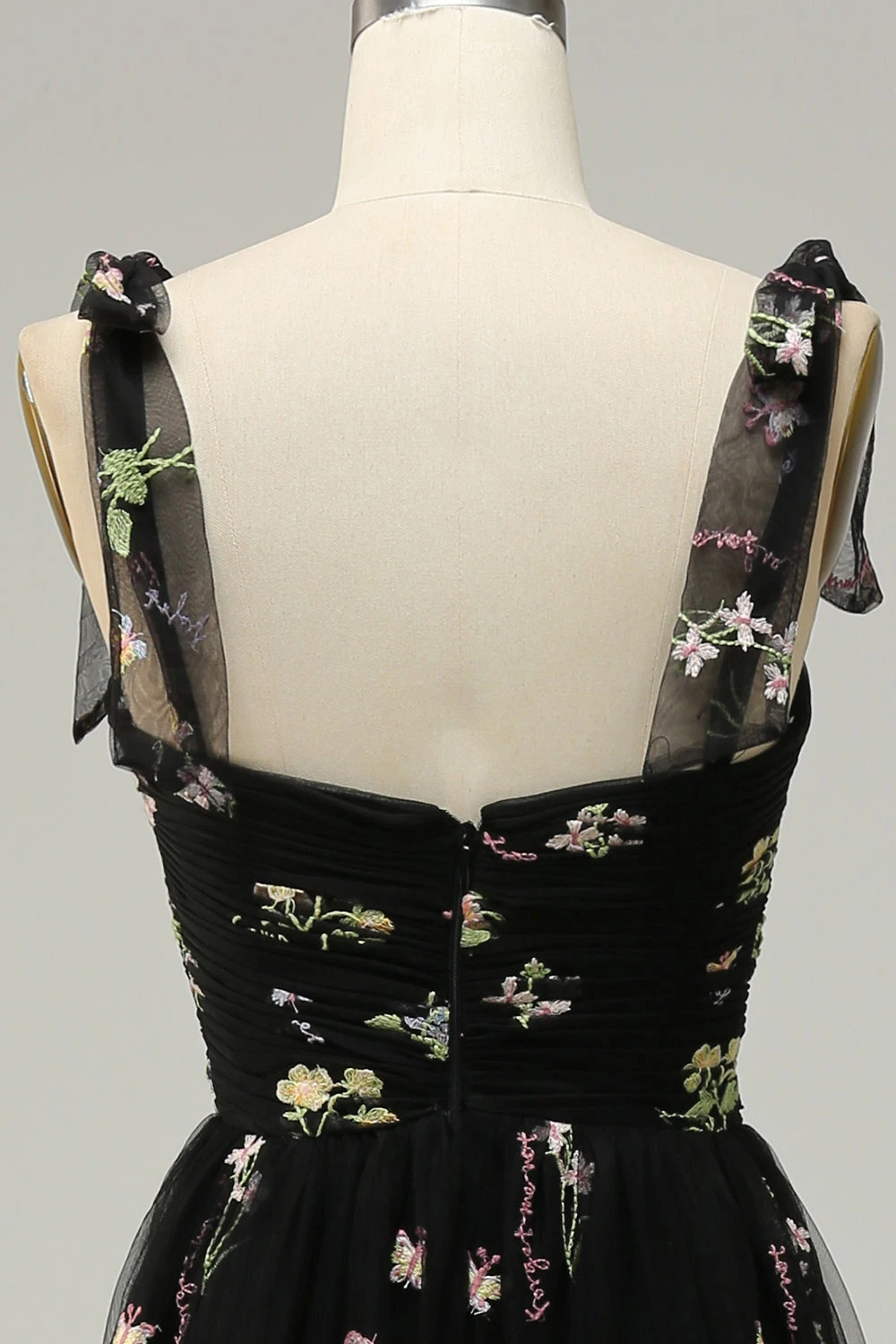 Grey Blue Long Prom Dress With Embroidery 14 Grey Blue Long Prom Dress With Embroidery - Image 14