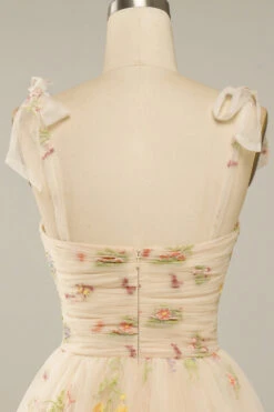 Sweetheart Champagne Graduation Dress With Embroidery -Zapaka Sales Store YYLH20485 4