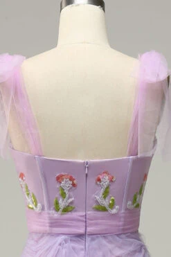 Light Green A-Line Prom Dress With Embroidery -Zapaka Sales Store YYLH30802Purple 4 b548175e 0e2f 42ee 9536 a8154ac6849e