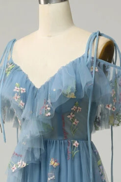 A-Line V-Neck Spaghetti Straps Embroidery Lavender Long Prom Dress With Slit -Zapaka Sales Store YYZL423Green 5 d4ac784d 4646 4c20 ae3b 28ca102bc74b