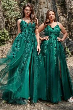 A Line Spaghetti Straps Dark Green Long Prom Dress With Appliques 11 A Line Spaghetti Straps Dark Green Long Prom Dress With Appliques -Zapaka Sales Store YYZL508DarkGreen 5