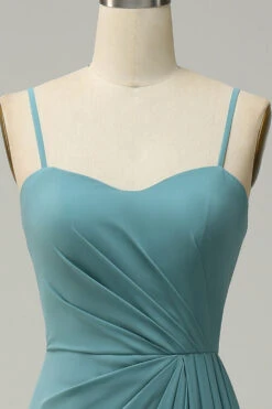 A Line Spaghetti Straps Blush Long Bridesmaid Dress 21 A Line Spaghetti Straps Blush Long Bridesmaid Dress -Zapaka Sales Store YYZL558 Nordmann Green 4