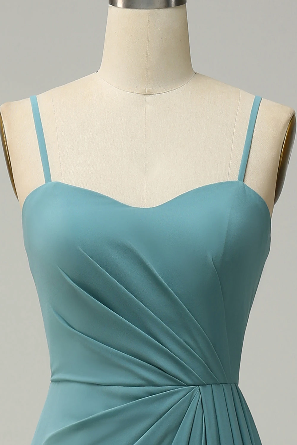 A Line Spaghetti Straps Blush Long Bridesmaid Dress 10 A Line Spaghetti Straps Blush Long Bridesmaid Dress - Image 10