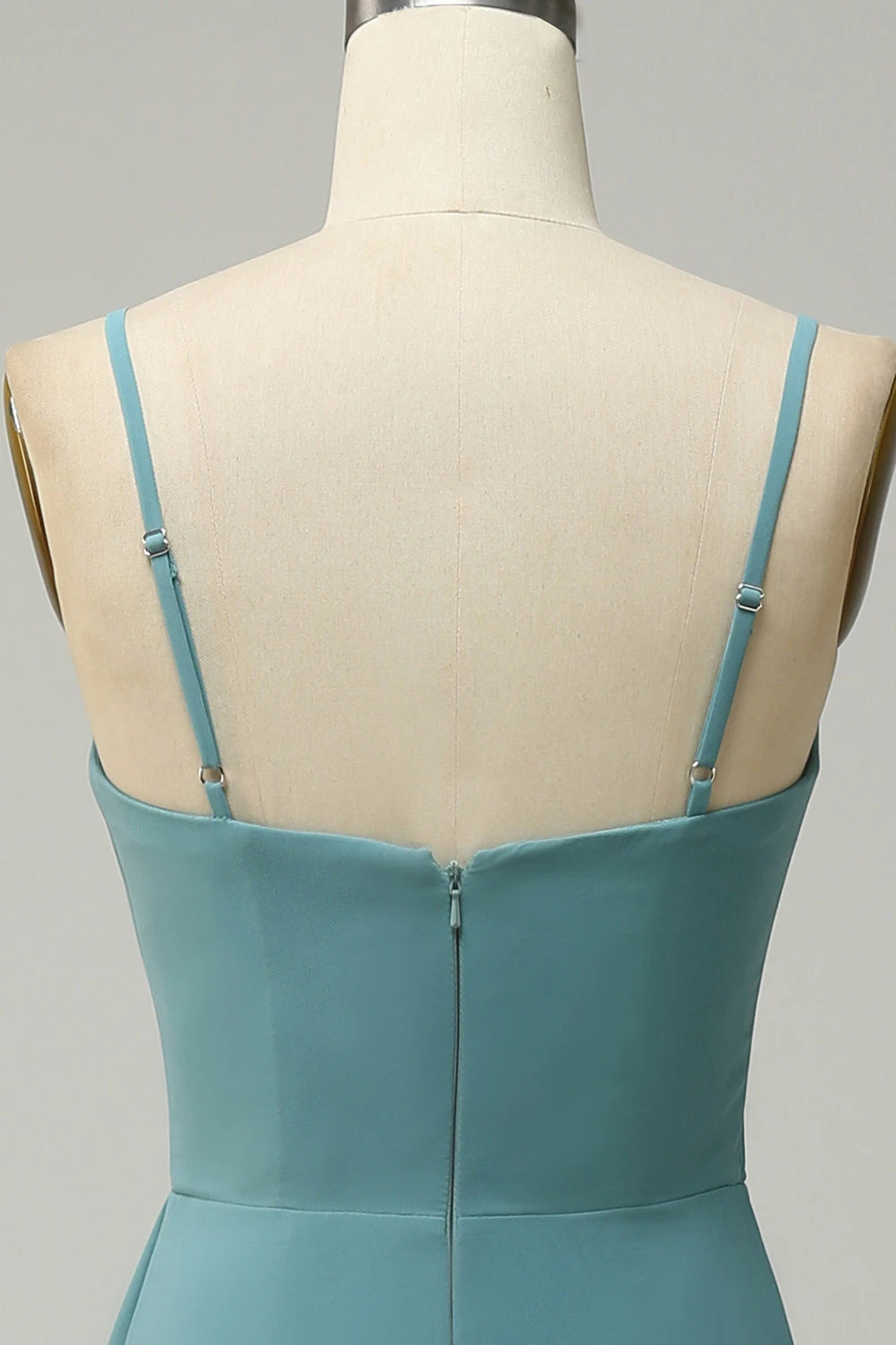 A Line Spaghetti Straps Blush Long Bridesmaid Dress 12 A Line Spaghetti Straps Blush Long Bridesmaid Dress - Image 12