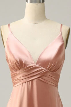 Blush Spaghetti Straps A Line Bridesmaid Dress With Slit 9 Blush Spaghetti Straps A Line Bridesmaid Dress With Slit -Zapaka Sales Store YYZL572 20Blush 4