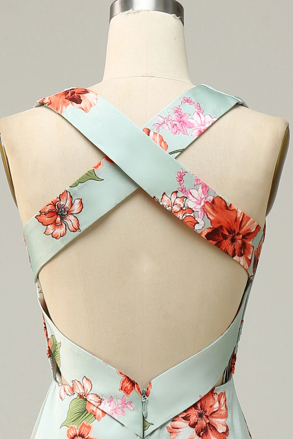 Green Halter Sleeveless A Line Bridesmaid Dress 6 Green Halter Sleeveless A Line Bridesmaid Dress - Image 6