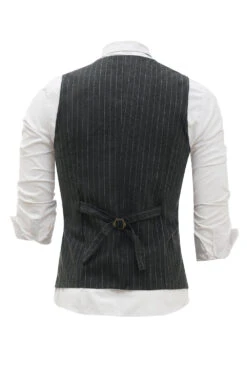 Dark Grey Pinstriped Men's Vest With 5 Pieces Accessories Set -Zapaka Sales Store YYZLHB230119 20Dark 20Grey 4