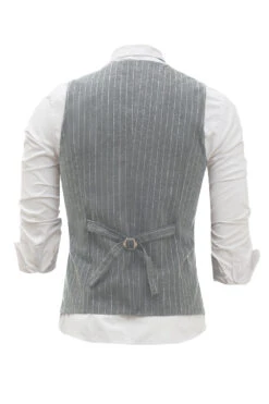 Light Grey Pinstriped Men's Vest With 5 Pieces Accessories Set -Zapaka Sales Store YYZLHB230120 20Light 20Grey 4