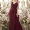 Burgundy Chiffon Bridesmaid Dress