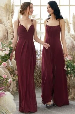 Burgundy Chiffon Bridesmaid Dress -Zapaka Sales Store ZDGAS110Burgundy 8