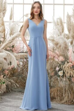 Blue V Neck Chiffon Bridesmaid Dress -Zapaka Sales Store ZDGAS130 7 8e82d7ad f000 4f9d 8054 05bc3b4bb3f4