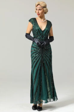 Green Mermaid 1920s Sequined Flapper Dress -Zapaka Sales Store ZPKAV043green 2