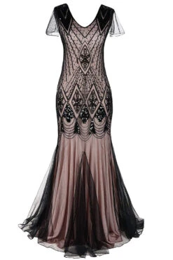 Black 1920s Sequins Flapper Long Dress -Zapaka Sales Store ZPKAV049