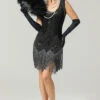 Black 1920s Sequined Flapper Dress
