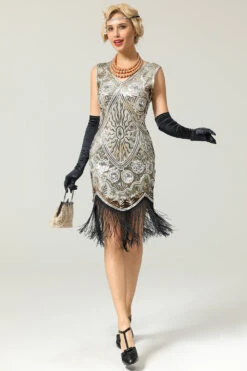 Silver 1920s Fringe Sequins Dress -Zapaka Sales Store ZPKAV61silver 2