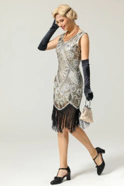 Silver 1920s Fringe Sequins Dress -Zapaka Sales Store ZPKAV61silver 3