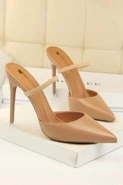 Apricot Stiletto Pointy Heels -Zapaka Sales Store ZPKCGLH10 86 Kahki 2